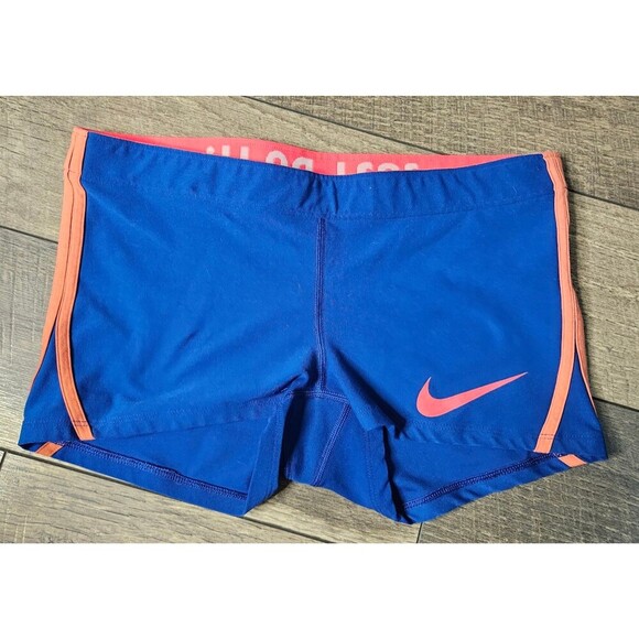 Nike Spandex Dri-Fit Shorts Blue and Pink Medium - Picture 1 of 5